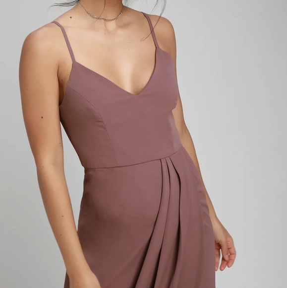 Lulu's Reinette Mauve Purple Midi Dress - Picture 3 of 3